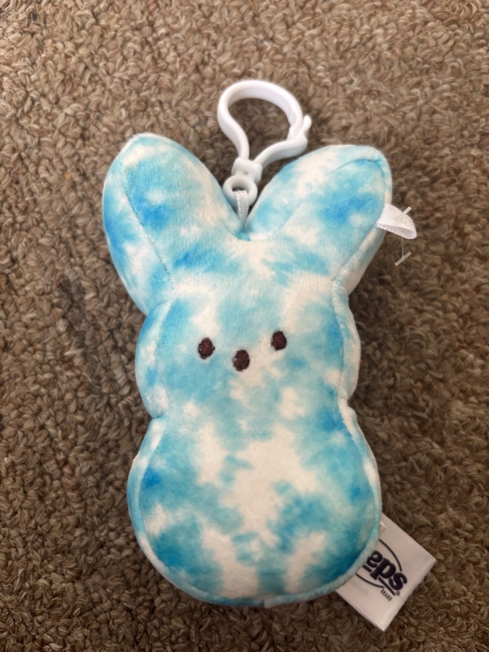 Peep Plush Clip-On Keychain - Blue Tie-Dye